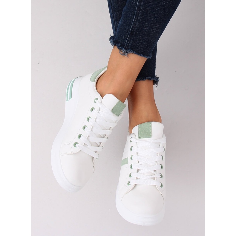 Chaussures de sport femme blanches BL201P Vert 2