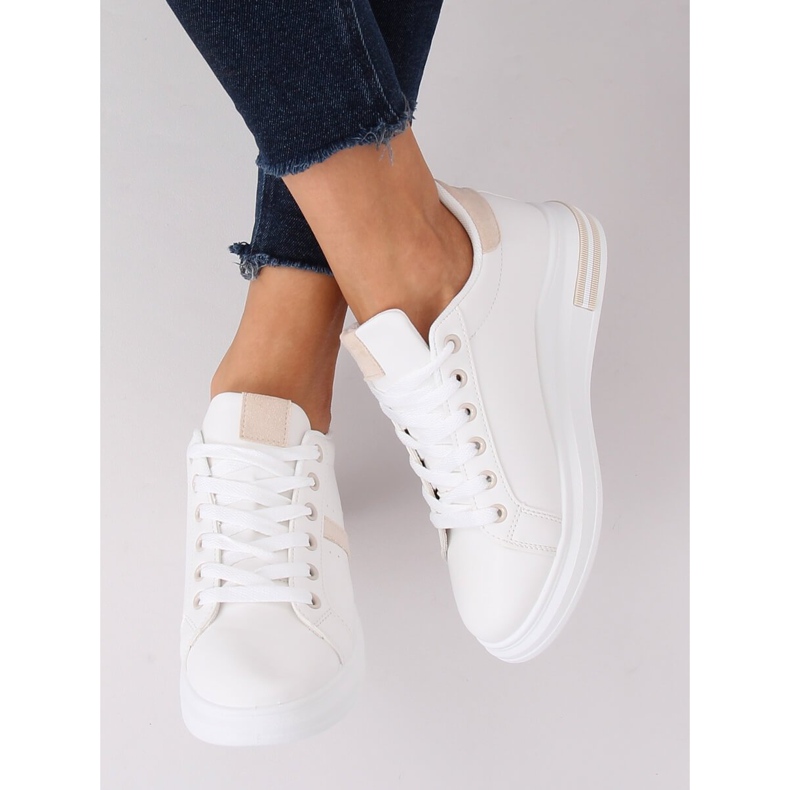 Chaussures de sport femme blanches BL201P Beige 2 Chaussures de sport femme blanches BL201P Beige 2