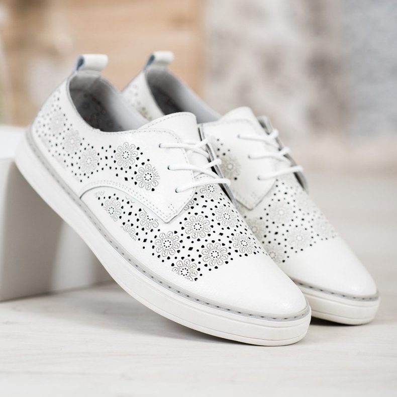 Goodin Baskets en cuir blanches 1