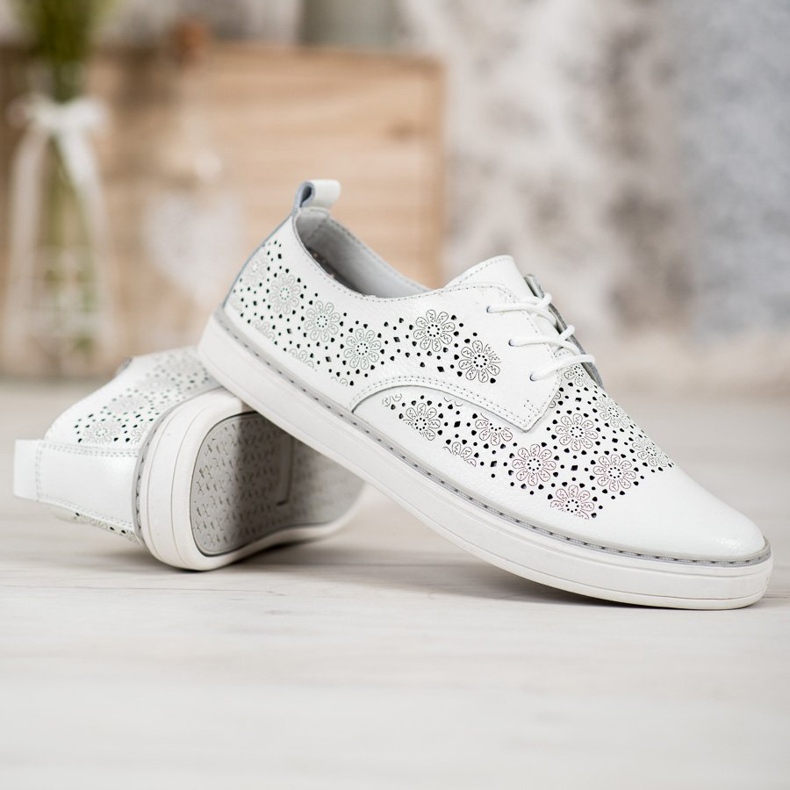 Goodin Baskets en cuir blanches 2