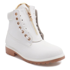 Bottes en bois isolées 16-237 Blanc 2