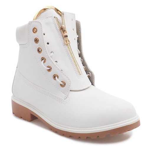 Bottes en bois isolées 16-237 Blanc 2