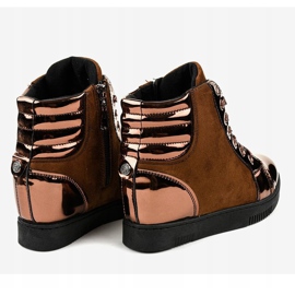 Baskets en daim laqué marron TL-57 brun 4