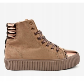 Baskets beiges sur la plateforme femme TL-53 2