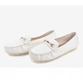 Mocassins ballerines en similicuir blanc FM3102A 2