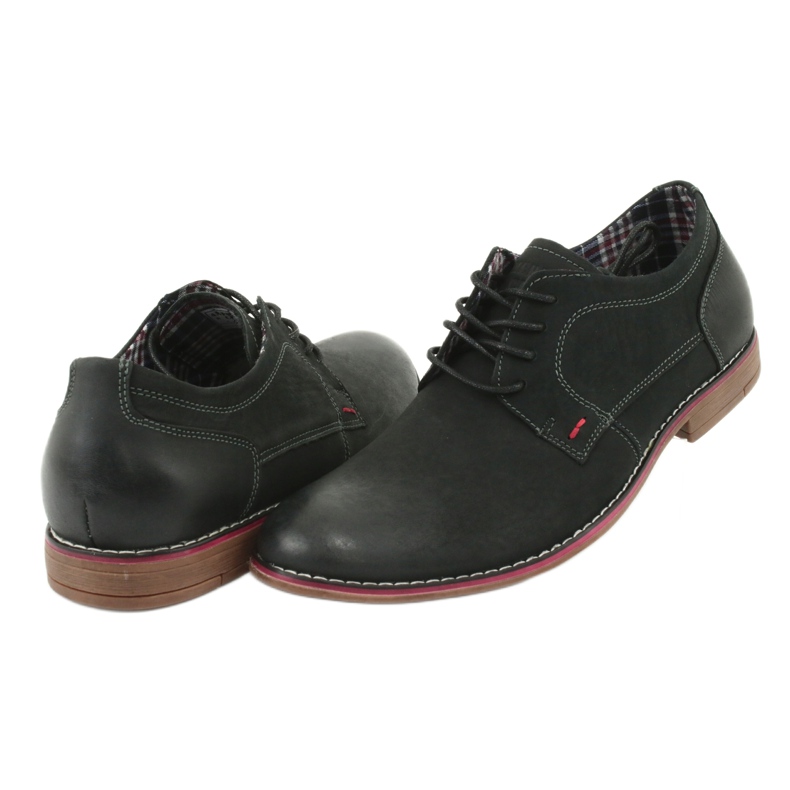 American Club CY01 chaussures à lacets pour hommes noir 4