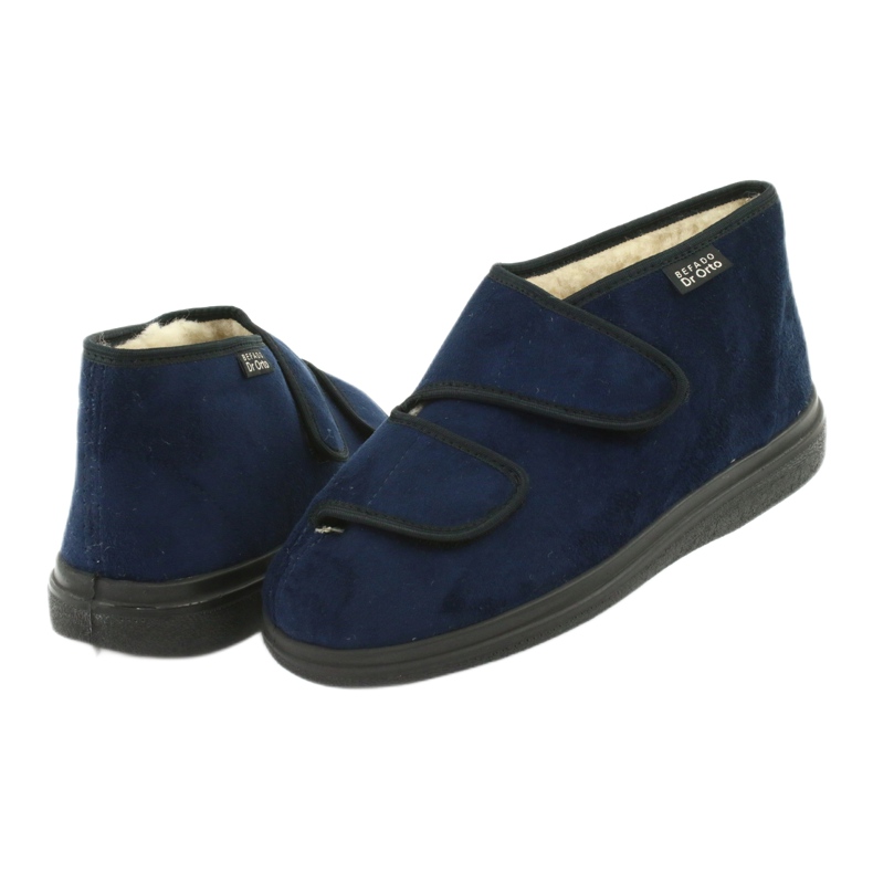 Chaussures en peau de mouton Befado 986D010 bleu marin 4 Chaussures en peau de mouton Befado 986D010 bleu marin 4