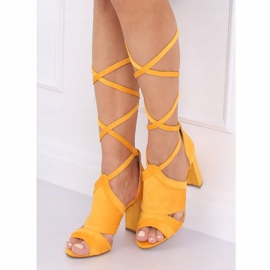 Sandales nouées à la cheville NS112P Jaune 1