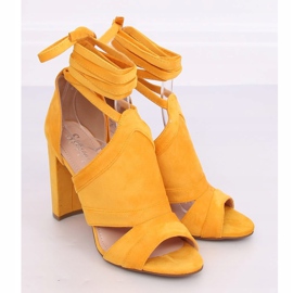 Sandales nouées à la cheville NS112P Jaune 4