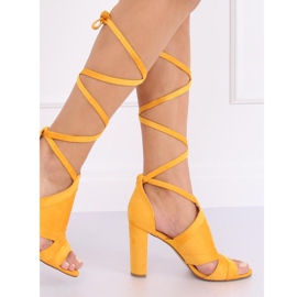 Sandales nouées à la cheville NS112P Jaune 5