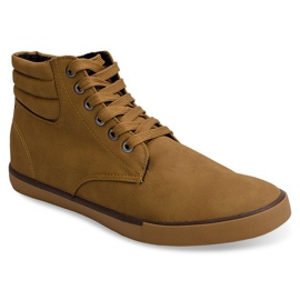 Baskets montantes élégantes Y034 Camel brun 1