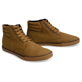 Baskets montantes élégantes Y034 Camel brun 2