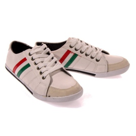 Baskets avec le drapeau de l'Italie 807 Blanc noir 1