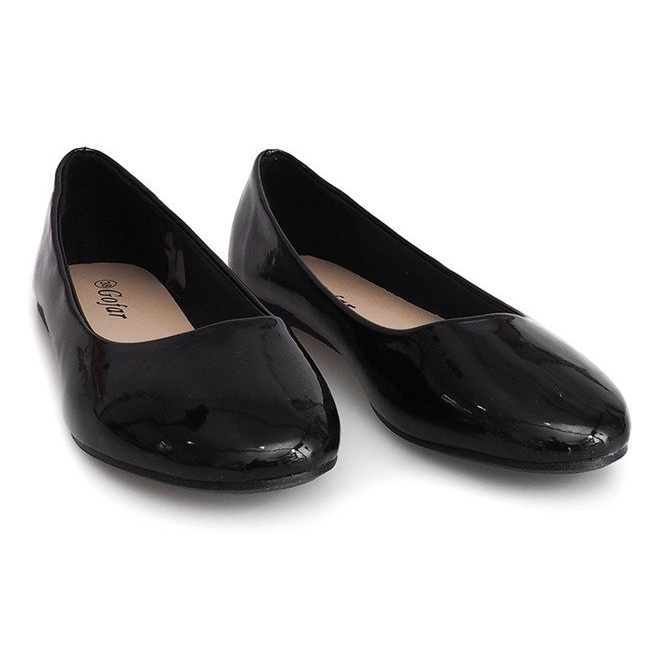 Ballerines laquées ZP-47A Noir le noir 1