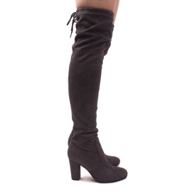 Bottes En Daim Sur Le Poteau 6221-2 Gris 1
