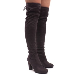 Bottes En Daim Sur Le Poteau 6221-2 Gris 5