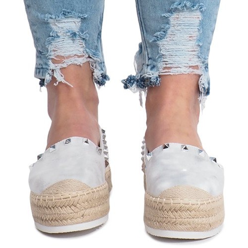 Espadrilles argentées sur le compensé Glam gris 1