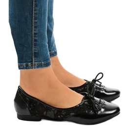 Ballerines noires à lacets ajourées 61305 le noir 2