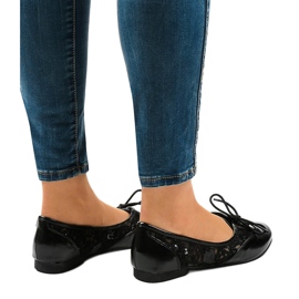 Ballerines noires à lacets ajourées 61305 le noir 3