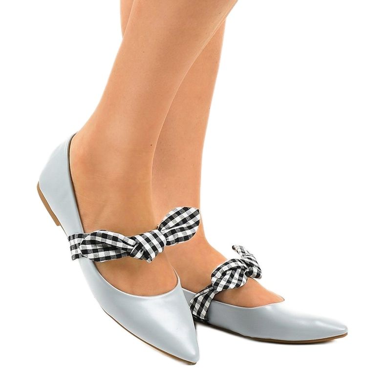 Ballerines à lacets bleues avec nœuds NK07P 1