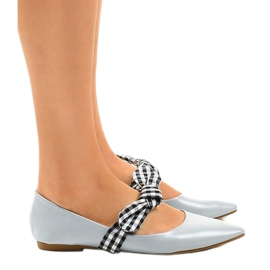 Ballerines à lacets bleues avec nœuds NK07P 2