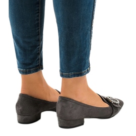 Escarpins en daim gris L419 3