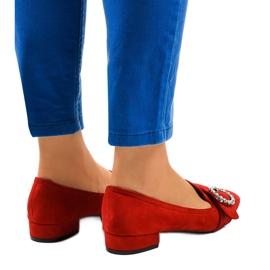 Escarpins en daim rouge L419 3