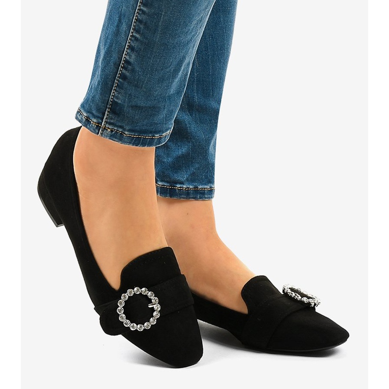 Escarpins en daim noir L419 2