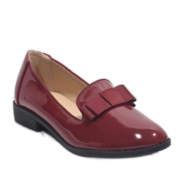 Mocassins femme rouge à nœud F158 1 Mocassins femme rouge à nœud F158 1