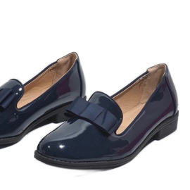Mocassins femme bleu marine à nœud F158 1 Mocassins femme bleu marine à nœud F158 1