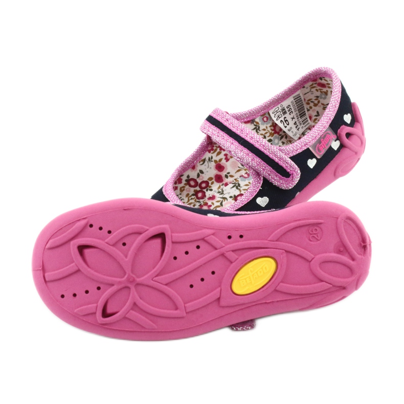 Chaussures enfant Befado 114X355 bleu marine rose gris 5