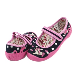 Chaussures enfant Befado 114X355 bleu marine rose gris 4