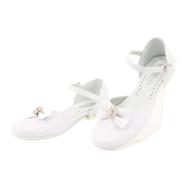 Ballerines de communion enfant blanches Miko jaune 3