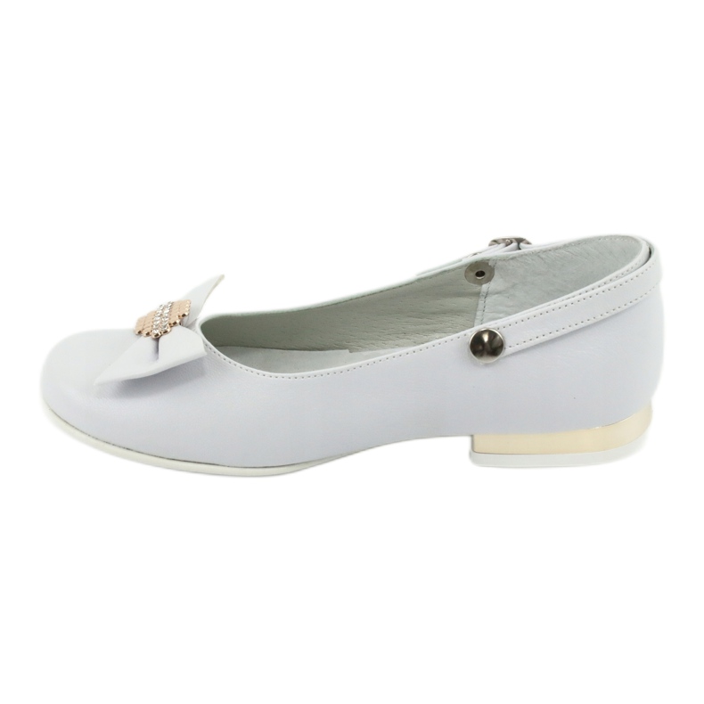 Ballerines de communion enfant blanches Miko jaune 2