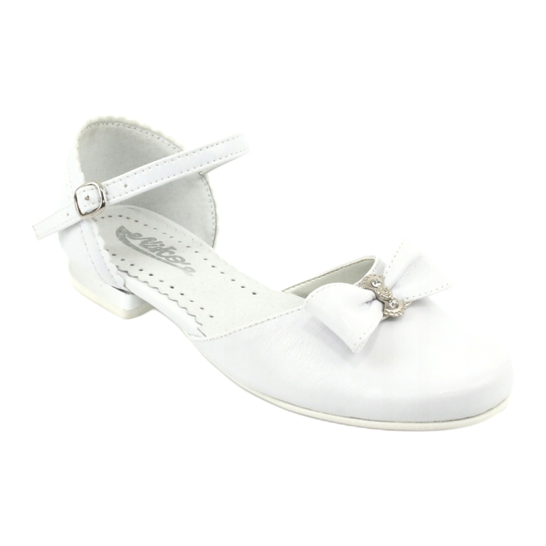 Escarpins communion ballerines Miko 671 blanc blanche 1 Escarpins communion ballerines Miko 671 blanc blanche 1