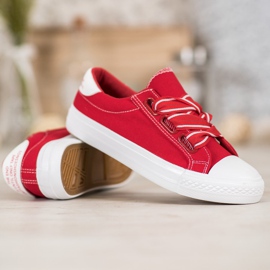 SHELOVET Baskets confortables en textile rouge 3