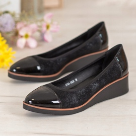 Ballerines à talon compensé VINCEZA le noir multicolore 3