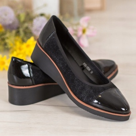 Ballerines à talon compensé VINCEZA le noir multicolore 4