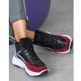 Ideal Shoes Bottes hautes sur la plate-forme le noir multicolore 2