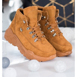 Queentina Baskets en daim brun 4