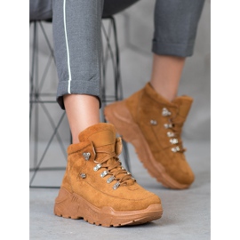 Queentina Baskets en daim brun 5