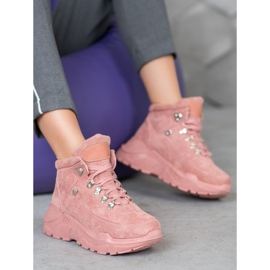 Queentina Baskets en daim rose 2