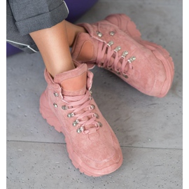 Queentina Baskets en daim rose 1