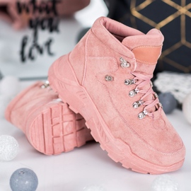 Queentina Baskets en daim rose 3