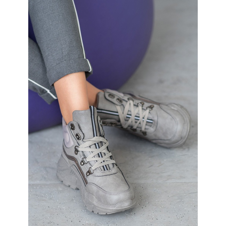 Queentina Baskets chaudes gris 1