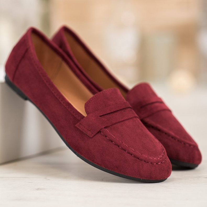 Fama Mocassins classiques rouge 1