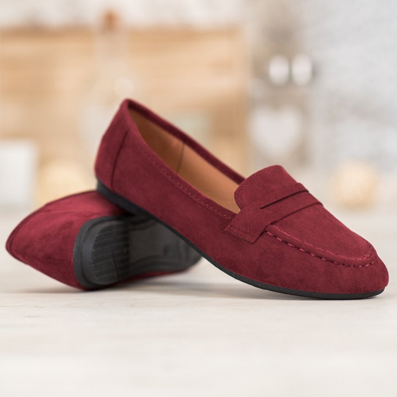 Fama Mocassins classiques rouge 2