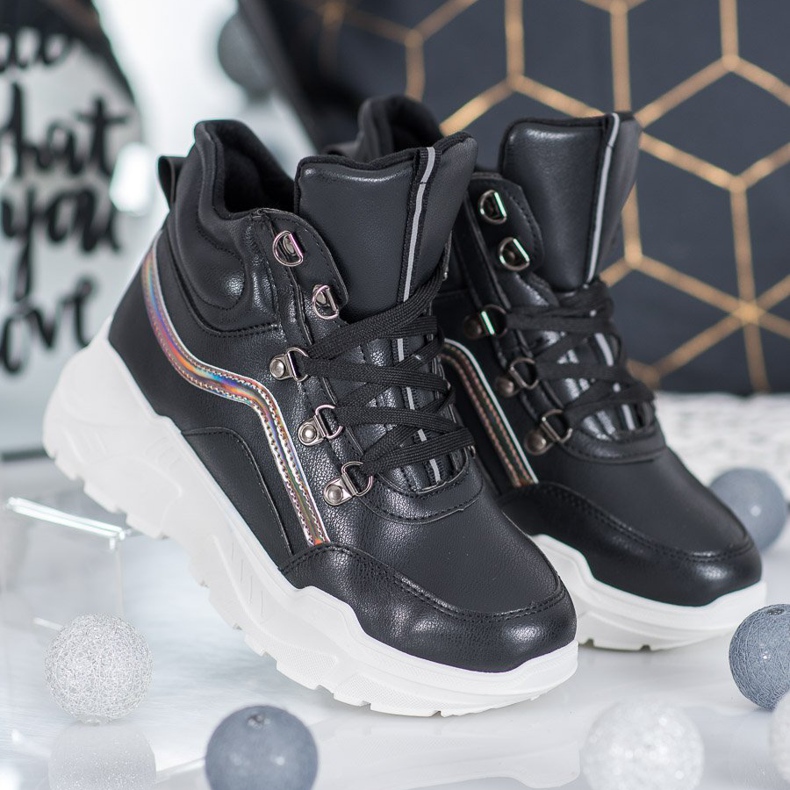 Ideal Shoes Bottes de mode le noir 1