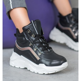 Ideal Shoes Bottes de mode le noir 5