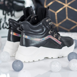 Ideal Shoes Bottes de mode noir 2